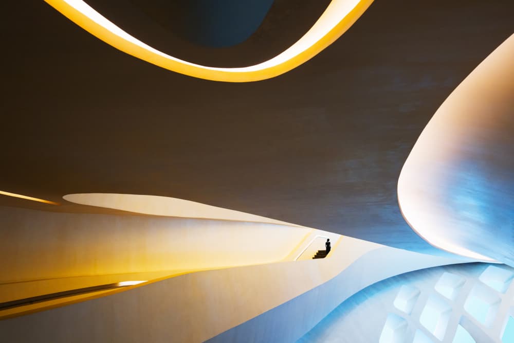 Curved Light Architecture by konglingming — canvas wall art