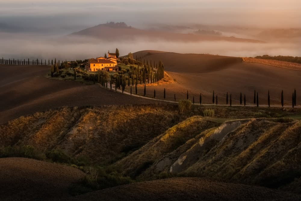 Val D'Orcia Golden Light by Tomasz Rojek — canvas wall art