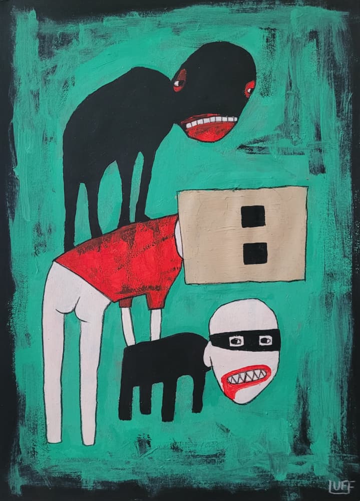 Bizarre Monster Stack by Sam Luff — canvas wall art