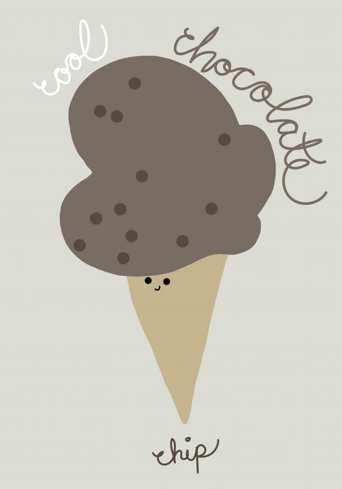 Cool Chocolate Chip Ice Cream by Pictufy Studio II — canvas wall art