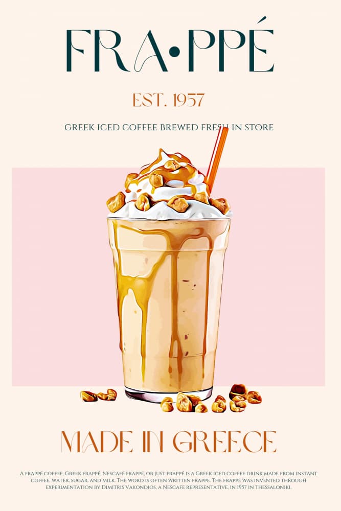 Greek Iced Frappe by Nazma Khokhar — canvas wall art