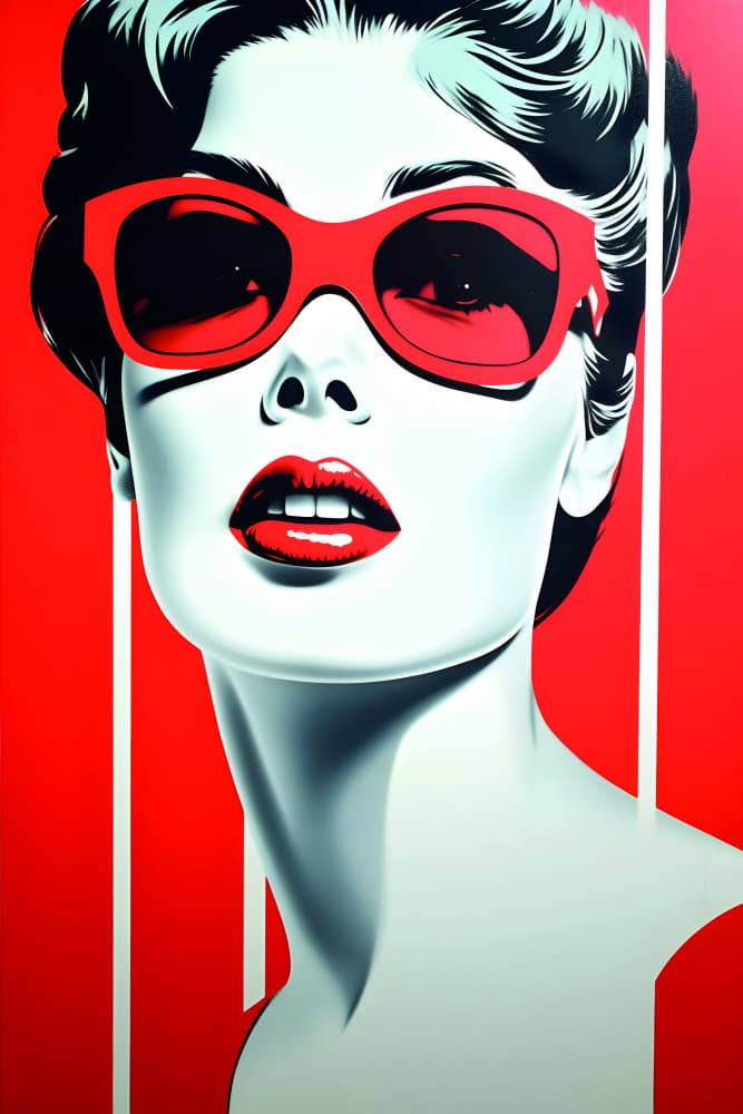 Red Sunglasses Glamour by Andreas Magnusson — canvas wall art