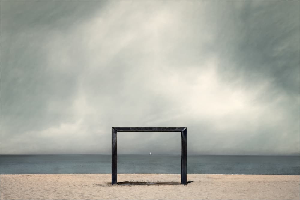 Empty Frame Beach Scene by Gilbert Claes — canvas wall art