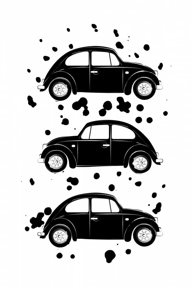 Classic Beetle Trio by Martina — canvas wall art