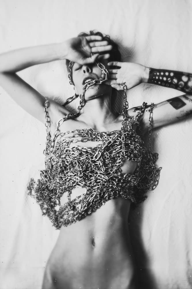 Chained Woman Expressive by Bogdan Bouşcă — canvas wall art