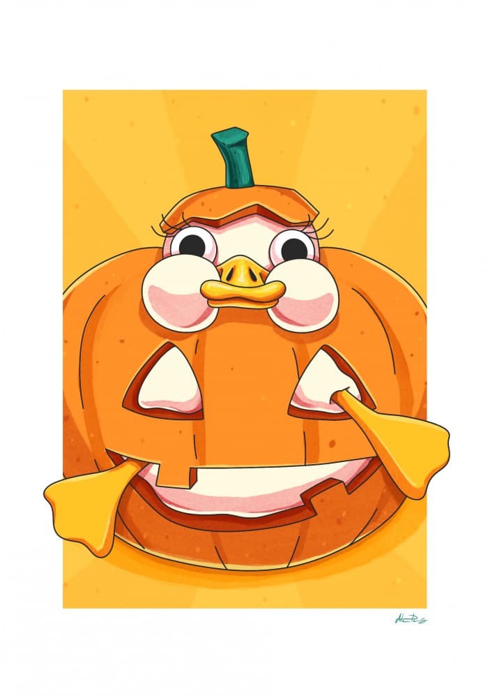 Cute Halloween Duck by Nanna Paavig — canvas wall art