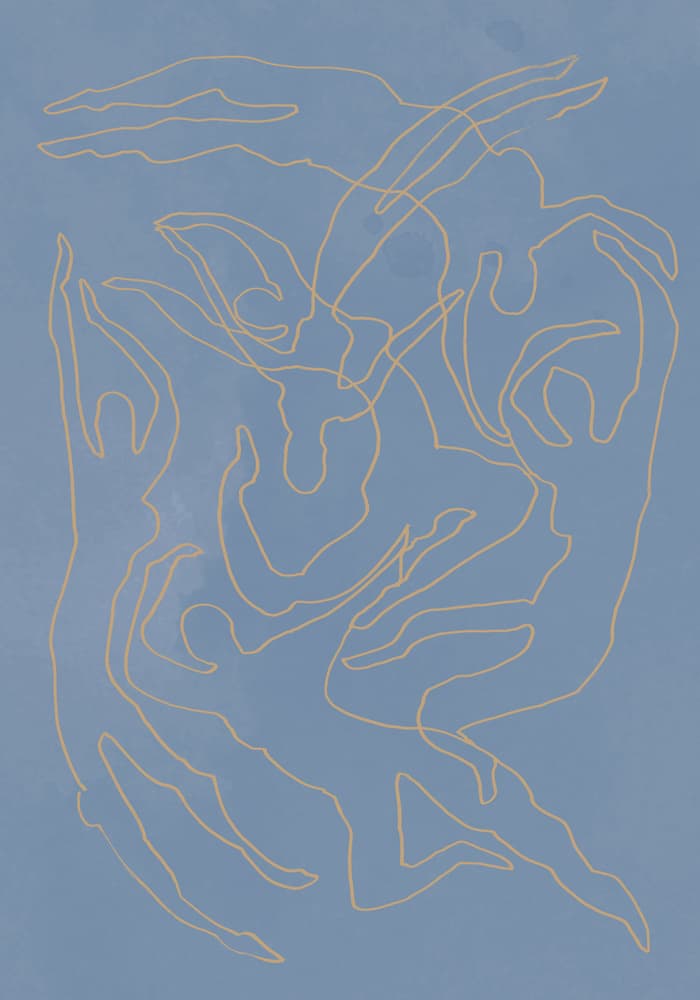 Abstract Golden Dancers by Pictufy Studio II — canvas wall art