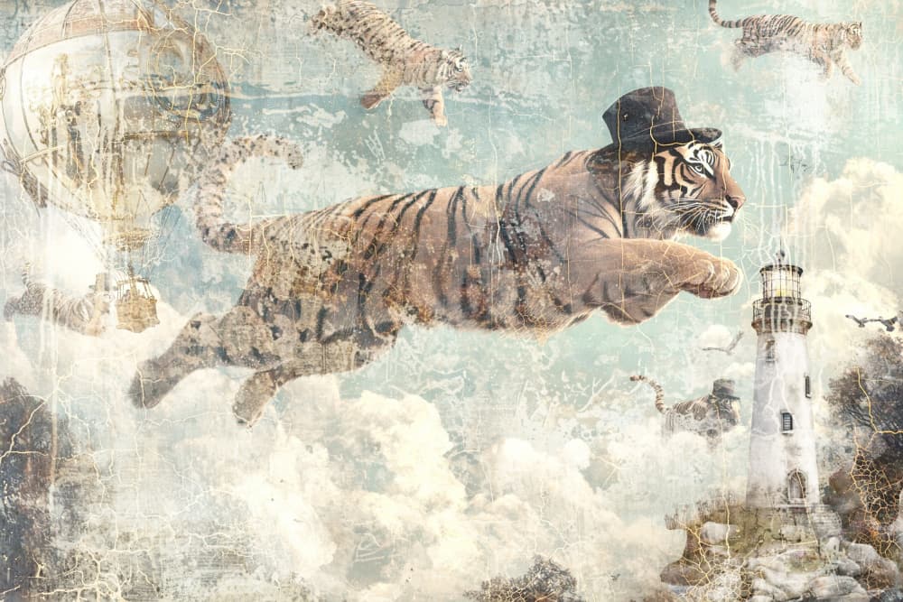 Elegant Flying Tiger by Rafal Kulik — canvas wall art
