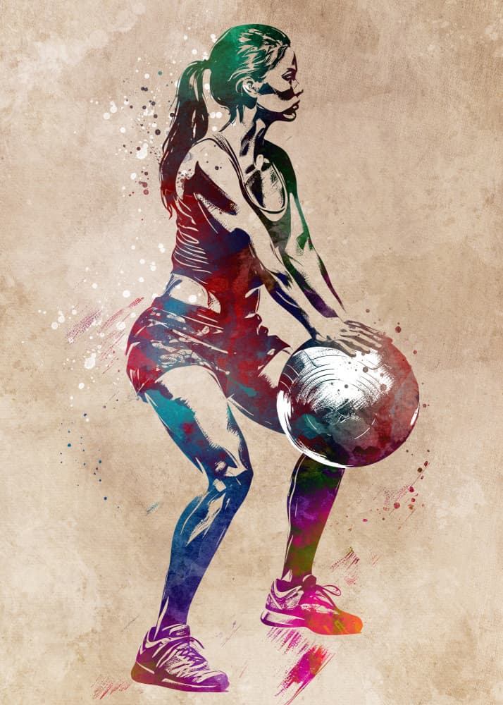 Vibrant Fitness Squat by Justyna Jaszke — canvas wall art