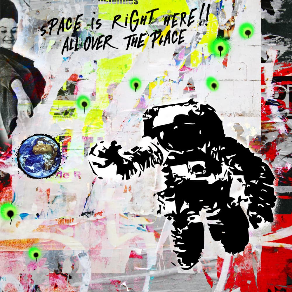 Astronaut Earth Graffiti by PASLIER Morgan — canvas wall art
