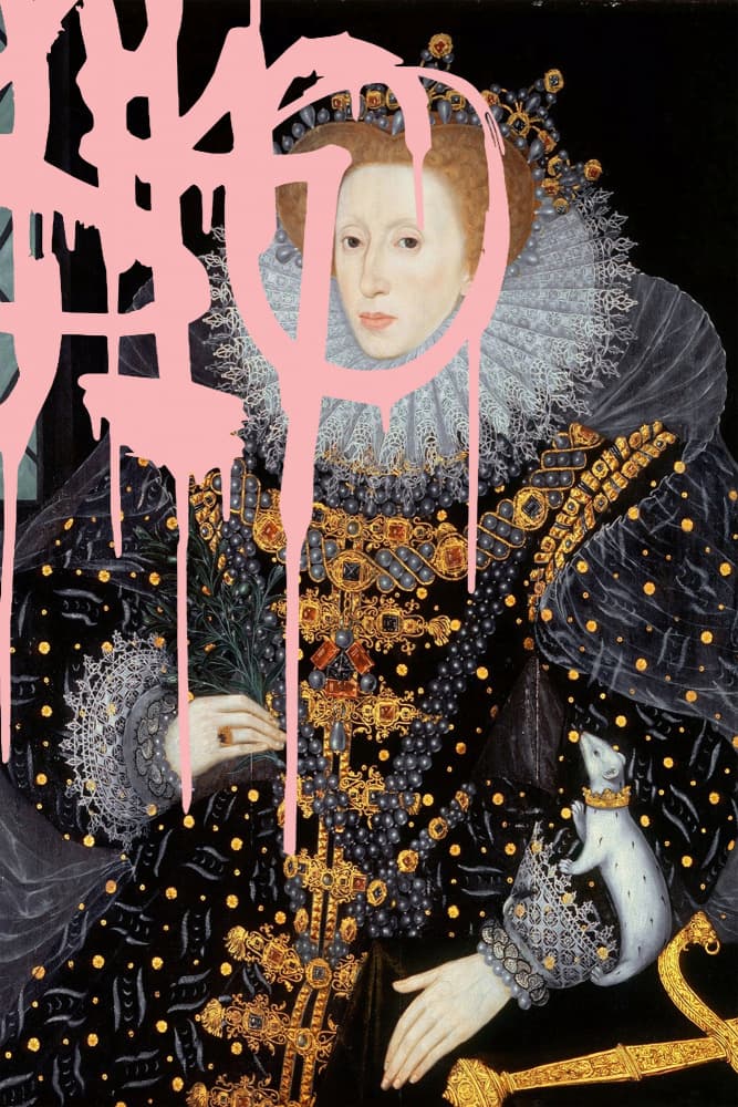Pink Graffiti Queen Portrait by Talitha McQueen — canvas wall art
