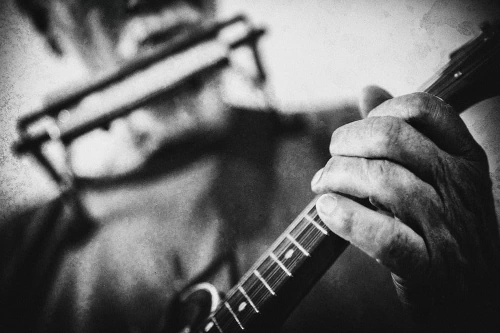 Soulful Blues Musician by Roswitha Schleicher-Schwarz — canvas wall art