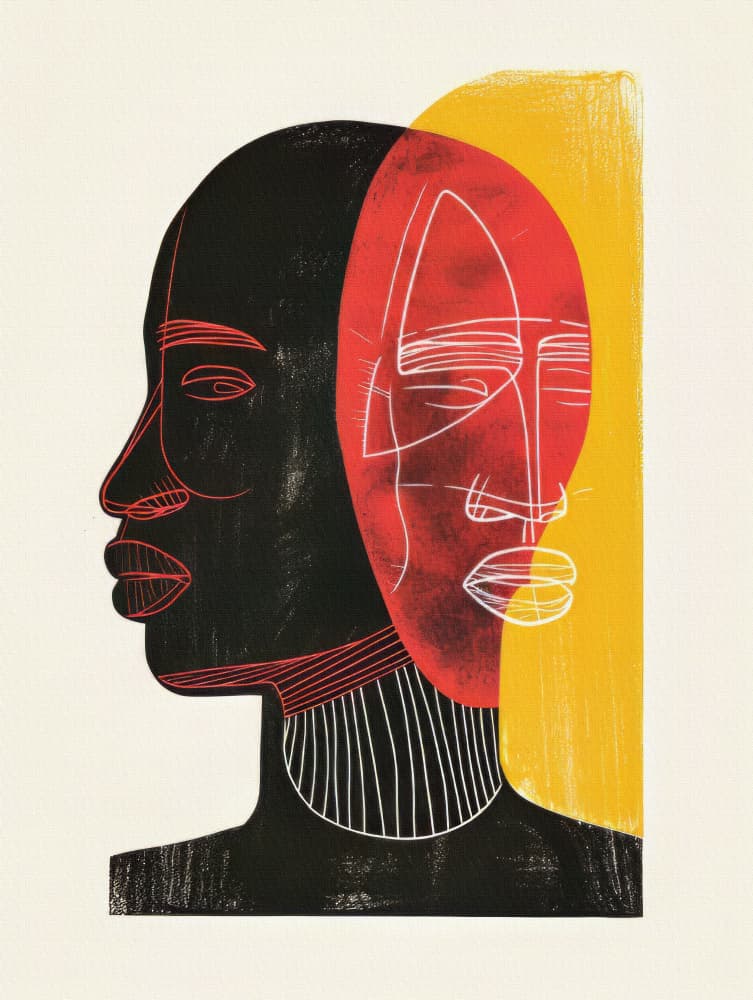 African Identity Layers by Bilge Paksoylu — canvas wall art