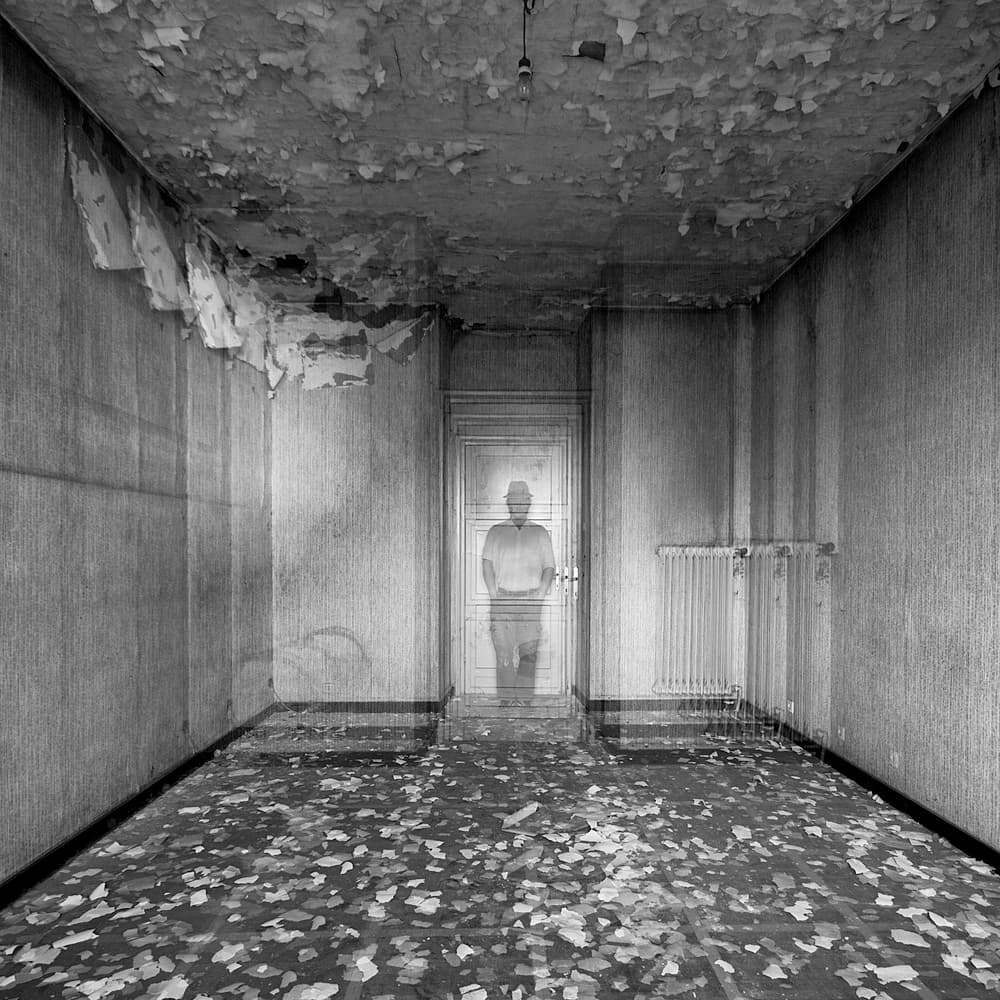 Ghostly Figure in Abandoned Room by Carlo Ferrara — canvas wall art