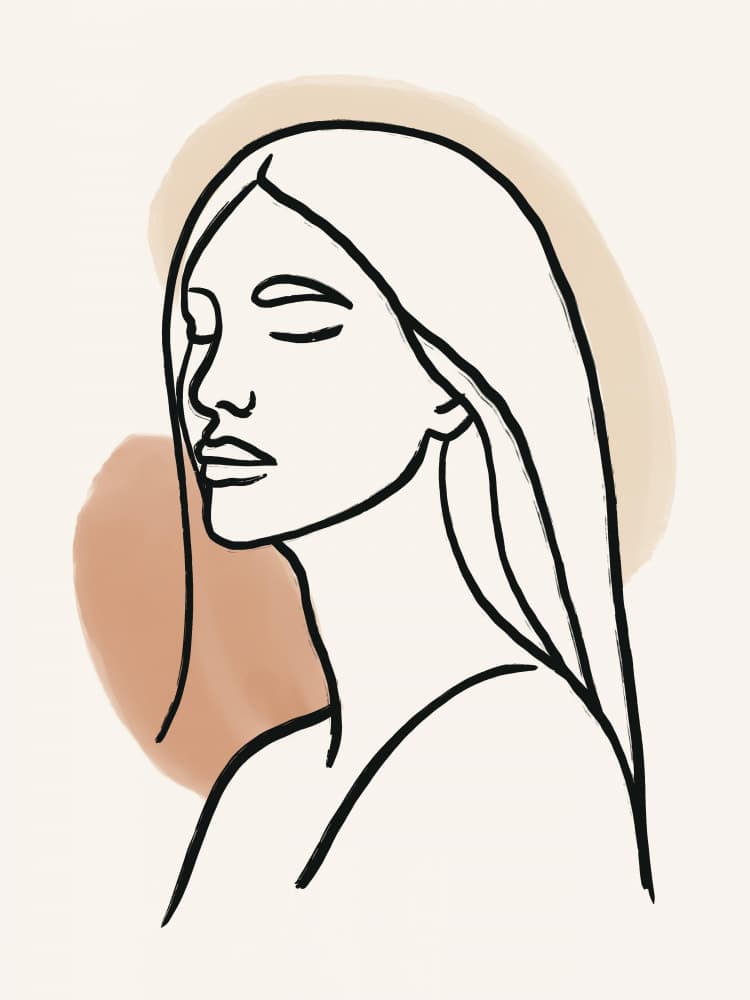 Serene Profile Lines by Little Dean — canvas wall art