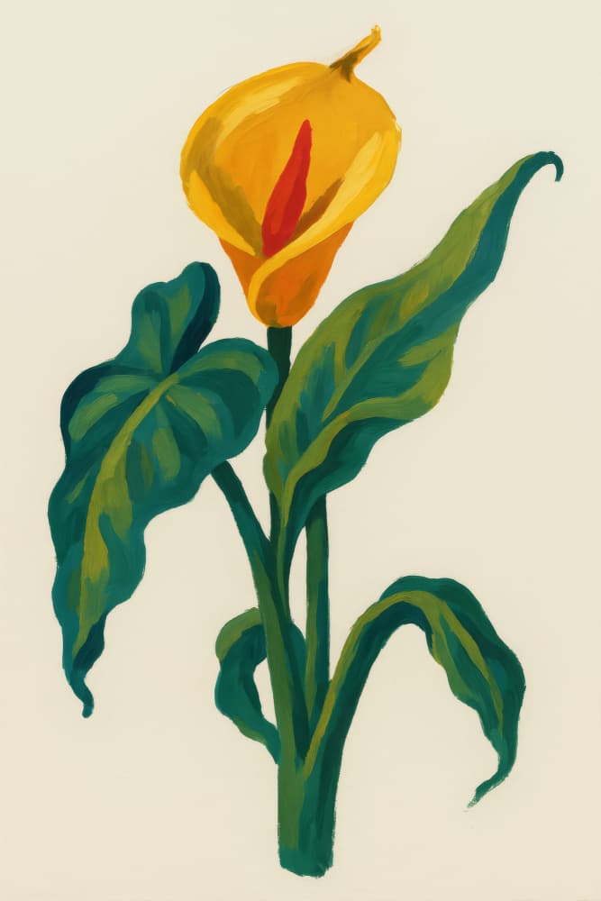 Vibrant Yellow Calla Lily by Frida Floral Studio — canvas wall art