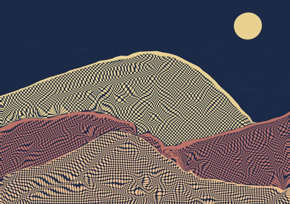 Moonlit Geometric Mountains by Sharyn Bursic — canvas wall art