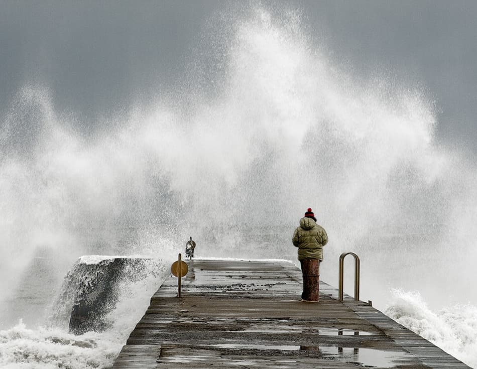 Watching Dramatic Ocean Waves by Mikel Lastra — canvas wall art