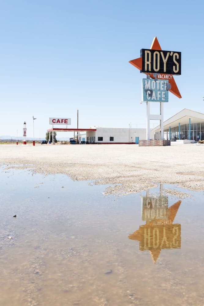 Vintage Motel Reflection by Andreas Klesse — canvas wall art