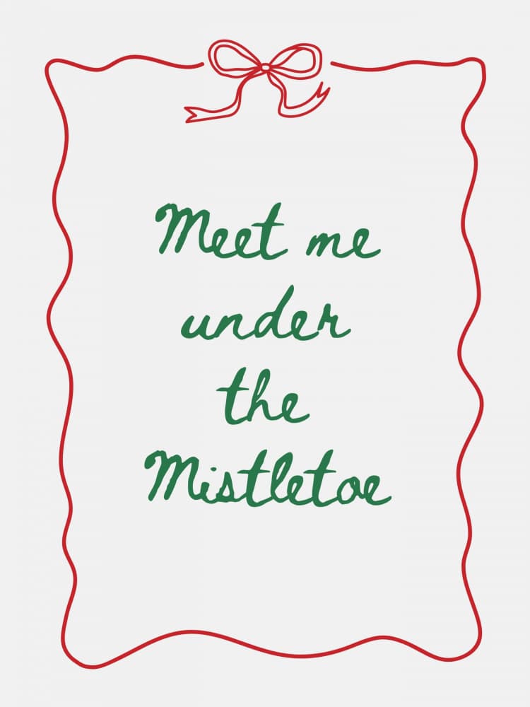 Mistletoe Christmas Quote by Jolly and Dash — canvas wall art