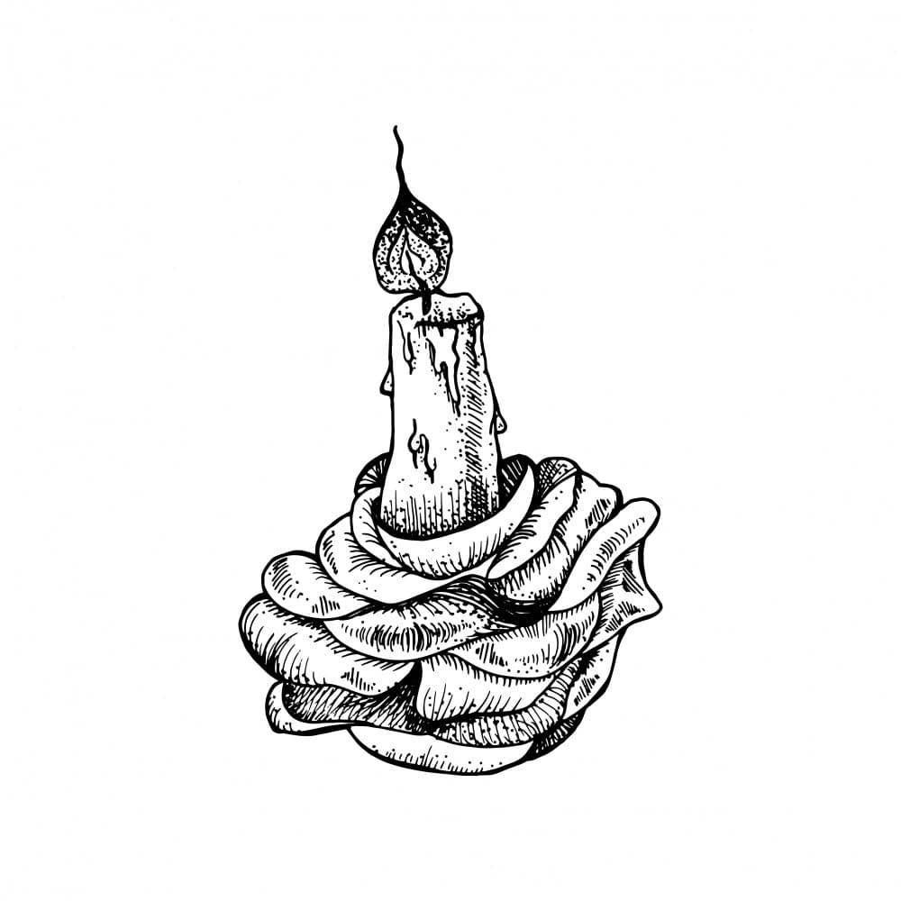 Gothic Rose Candle by Marika Barsrsind — canvas wall art