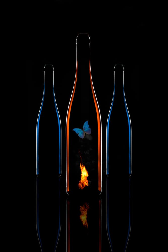 Glowing Bottles Mystery by Saleh Swid — canvas wall art