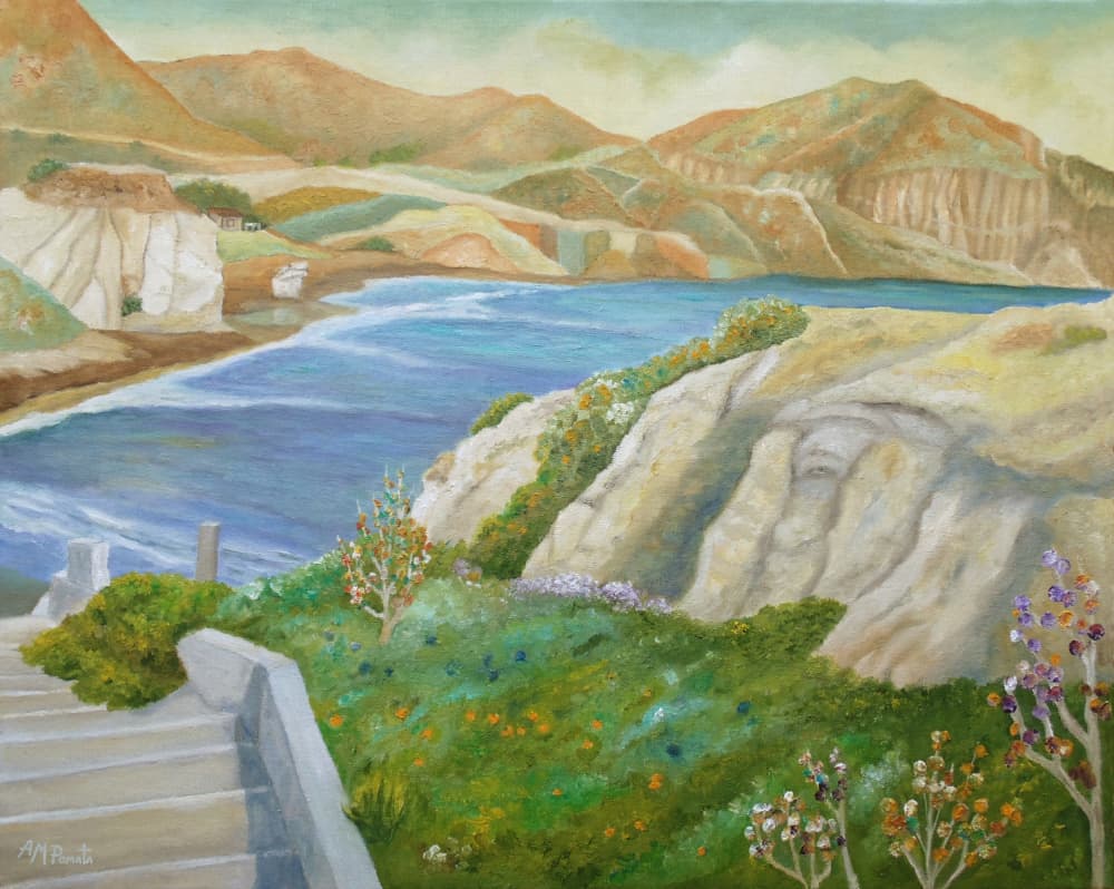 Seaside Cliff Path by Angeles M. Pomata — canvas wall art