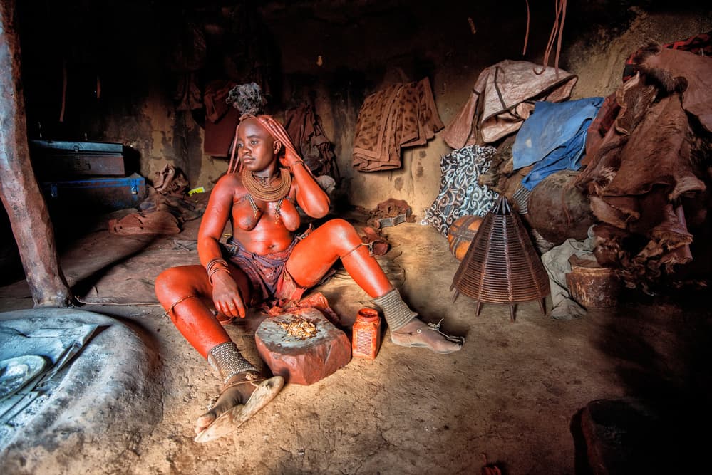 Himba Woman Red Ochre by Giuseppe DAmico — canvas wall art