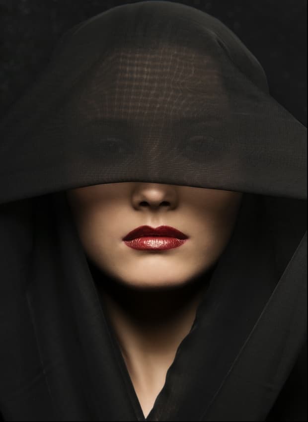 Red Lips Dark Mystery by Gabor Kanovits , AFIAP — canvas wall art