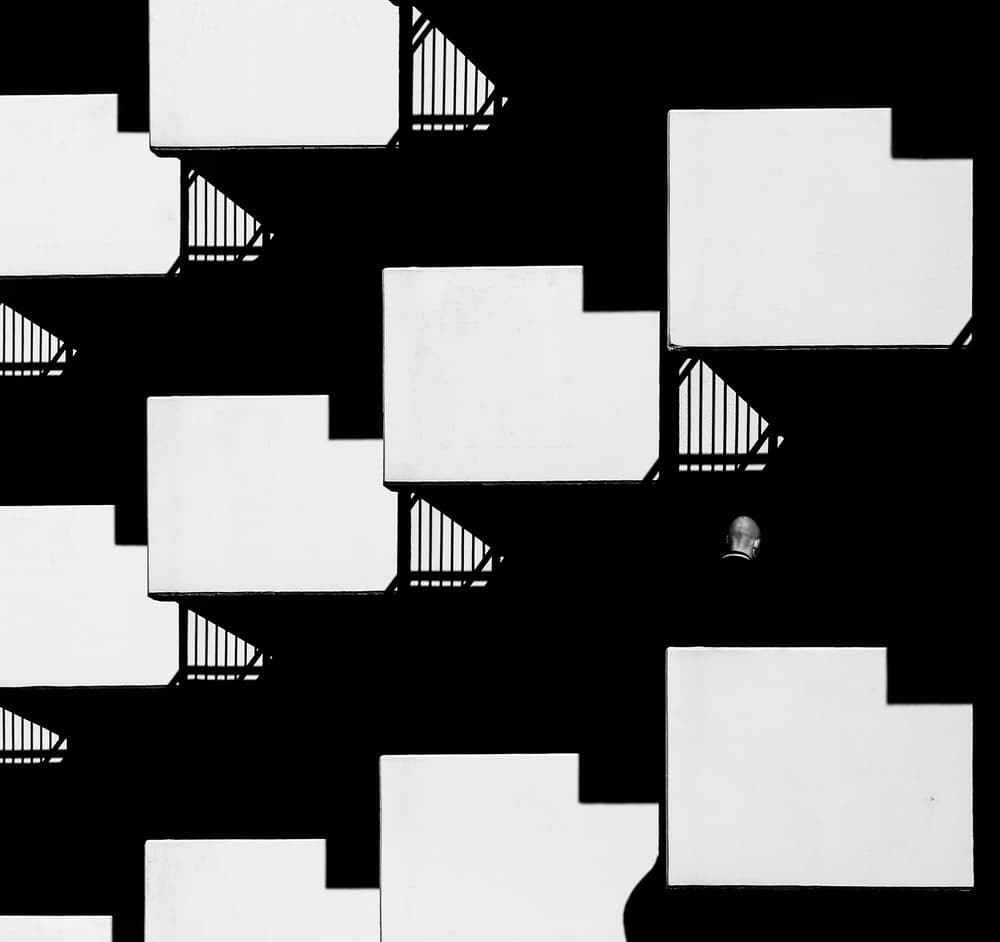 Abstract Building Balconies by Anna Niemiec — canvas wall art
