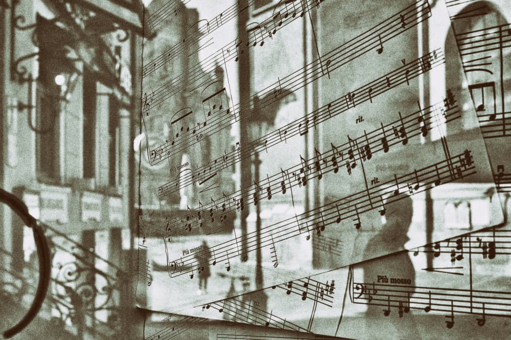 Melancholy City Score by Vincenzo Pascale — canvas wall art
