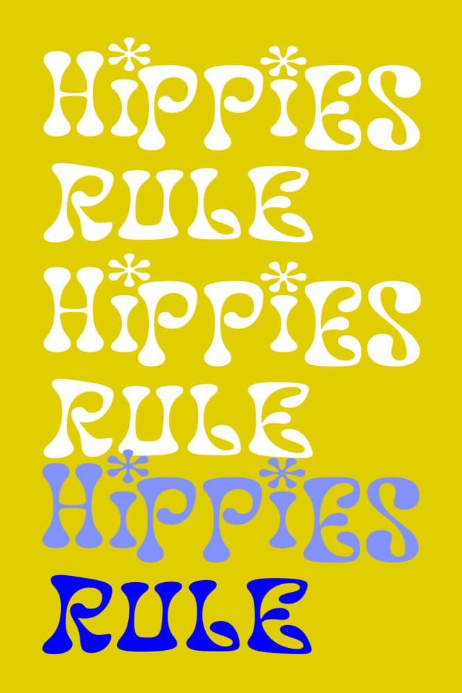 Retro Hippies Rule by casa cartissi — canvas wall art
