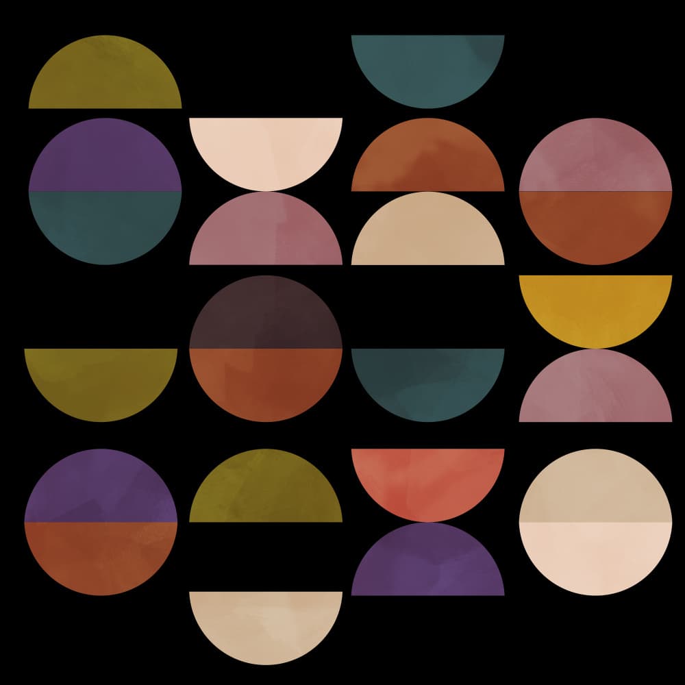 Mid Circles Terracotta Blck1 by Ana Rut Bre — canvas wall art