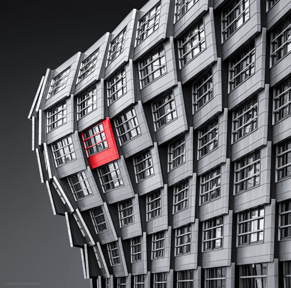 Modern Red Window Building by Roland M Schwerdtfeger — canvas wall art