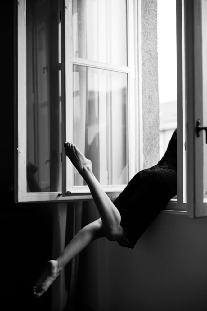 Graceful Legs Open Window by Lorna Kijurko — canvas wall art
