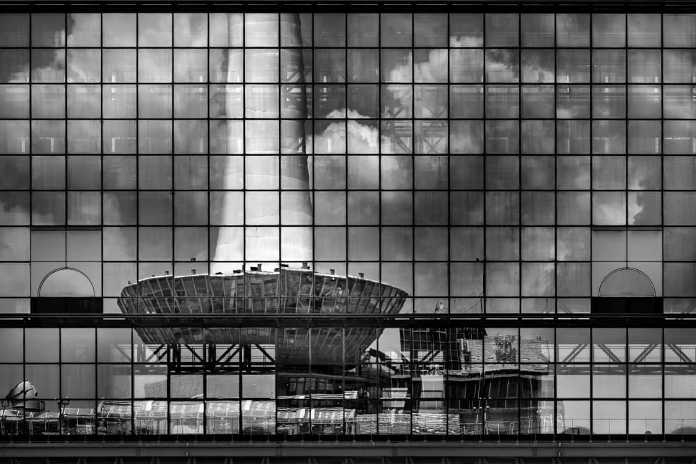 Industrial Glass Reflection by Eiji Yamamoto — canvas wall art