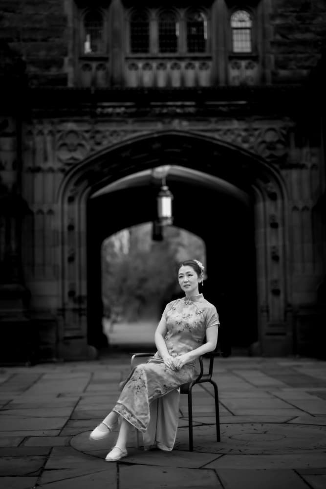 Elegant Qipao Archway by Jeff Wang — canvas wall art