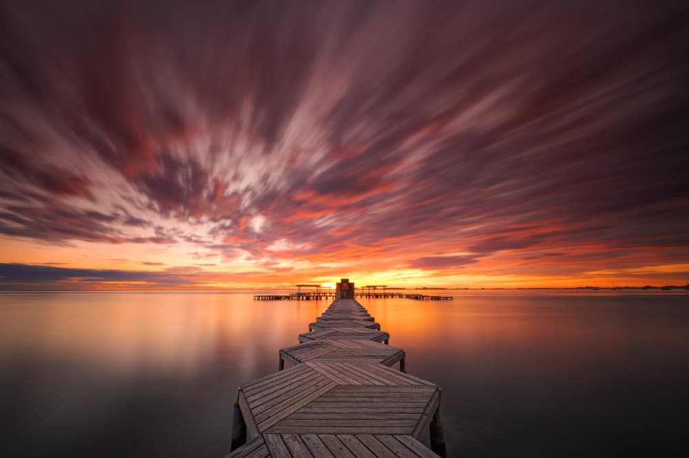 Dramatic Pier Sunset by Doroteo Tobarra Narro — canvas wall art