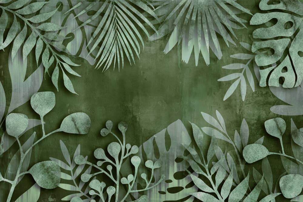 Deep Green Jungle Leaves by Andrea Haase — canvas wall art