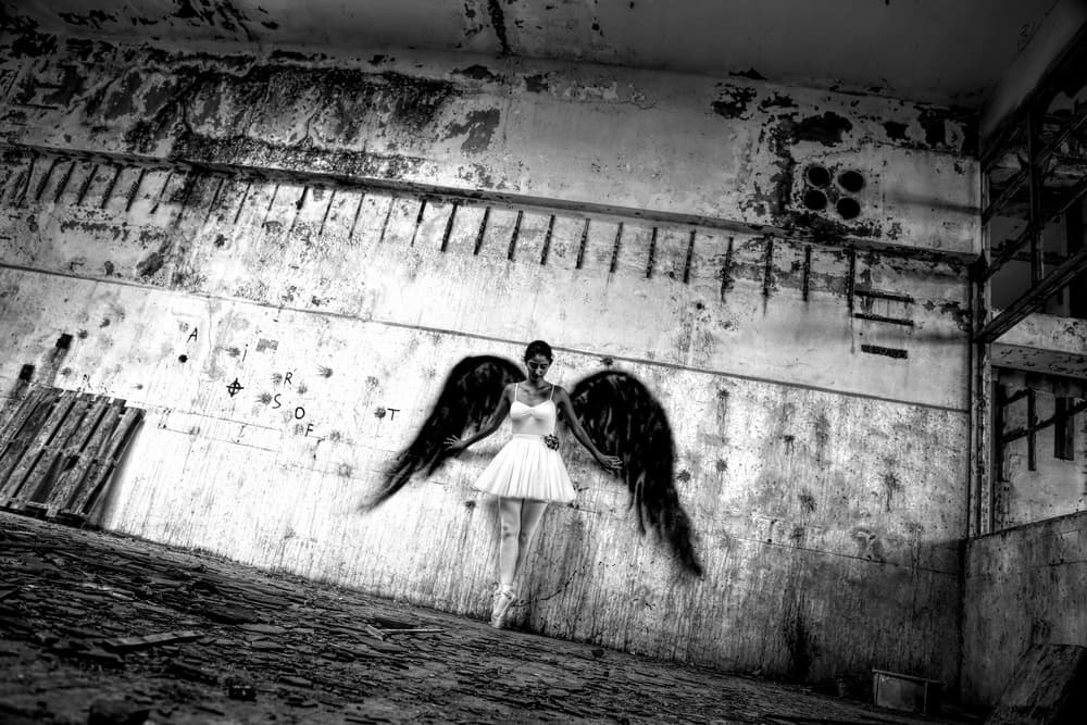 Dark Ballerina Angel by Paulo Medeiros — canvas wall art