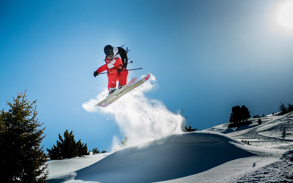 Skier Takes Flight by Eric Verbiest — canvas wall art