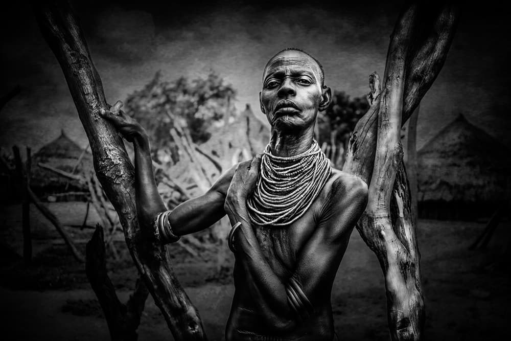 African Tribal Gaze by Svetlin Yosifov — canvas wall art