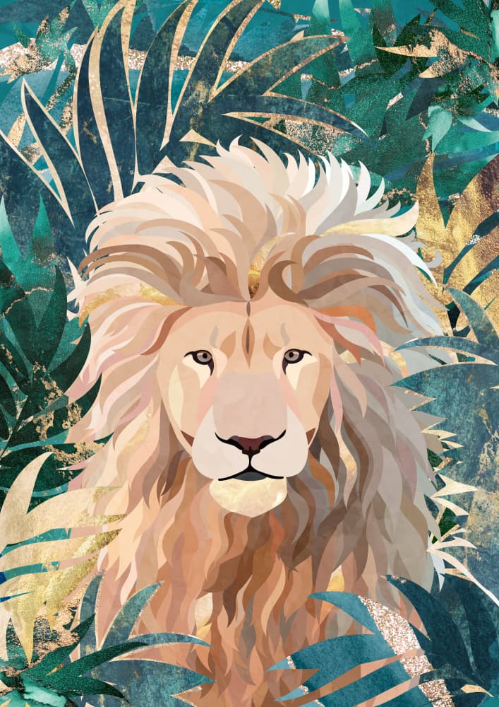Majestic Jungle Lion by Sarah Manovski — canvas wall art