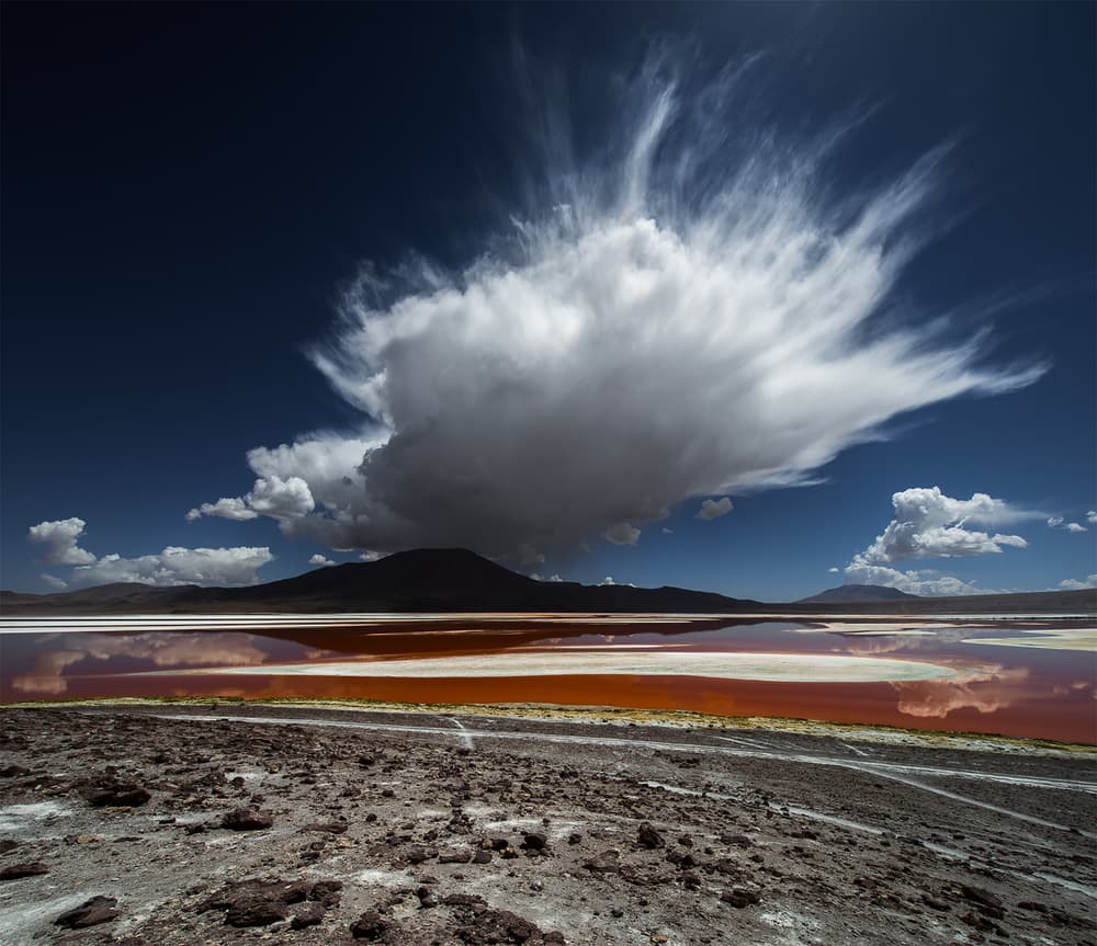 Red Lake Dramatic Sky by Rostovskiy Anton — canvas wall art