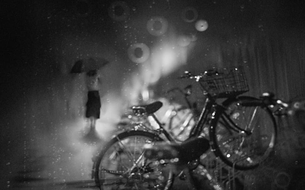 Rainy City Bikes by Teruhiko Tsuchida — canvas wall art
