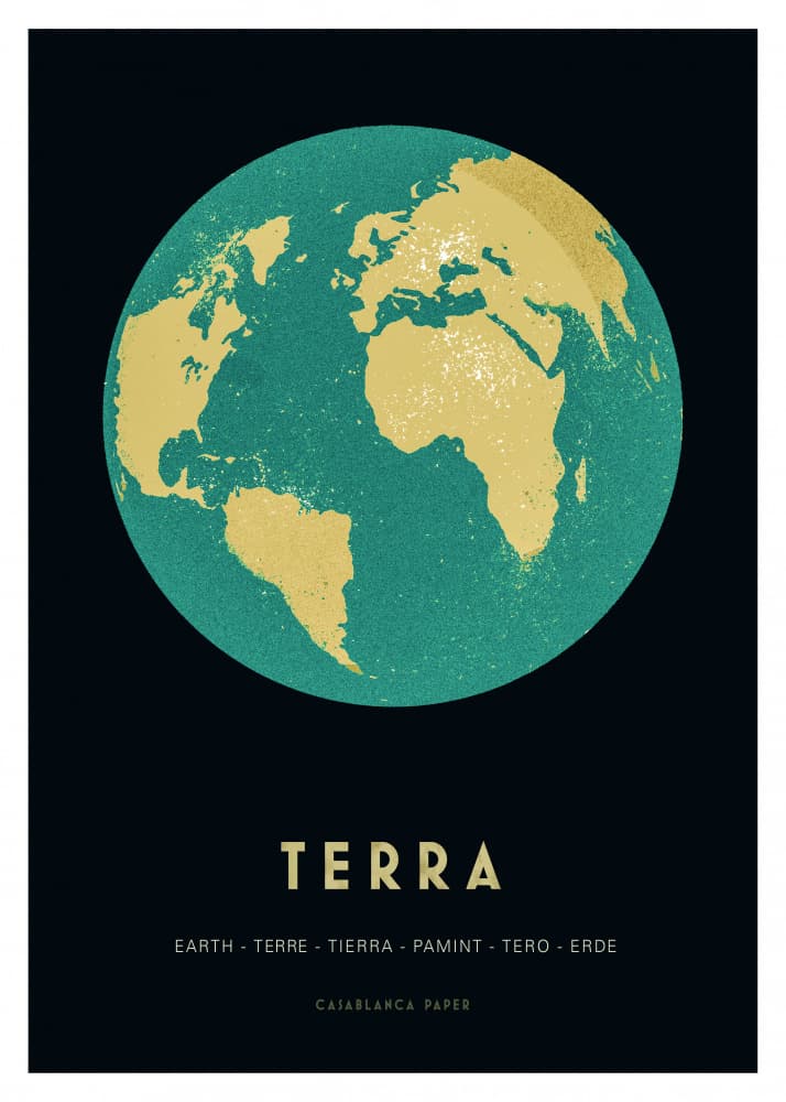 Golden Earth Globe by Erik Wintzell — canvas wall art