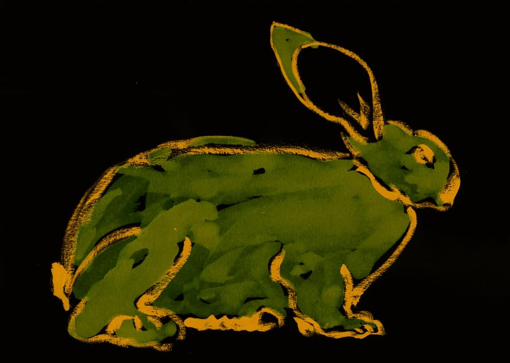 Pop Art Green Rabbit by Santhosh ch — canvas wall art