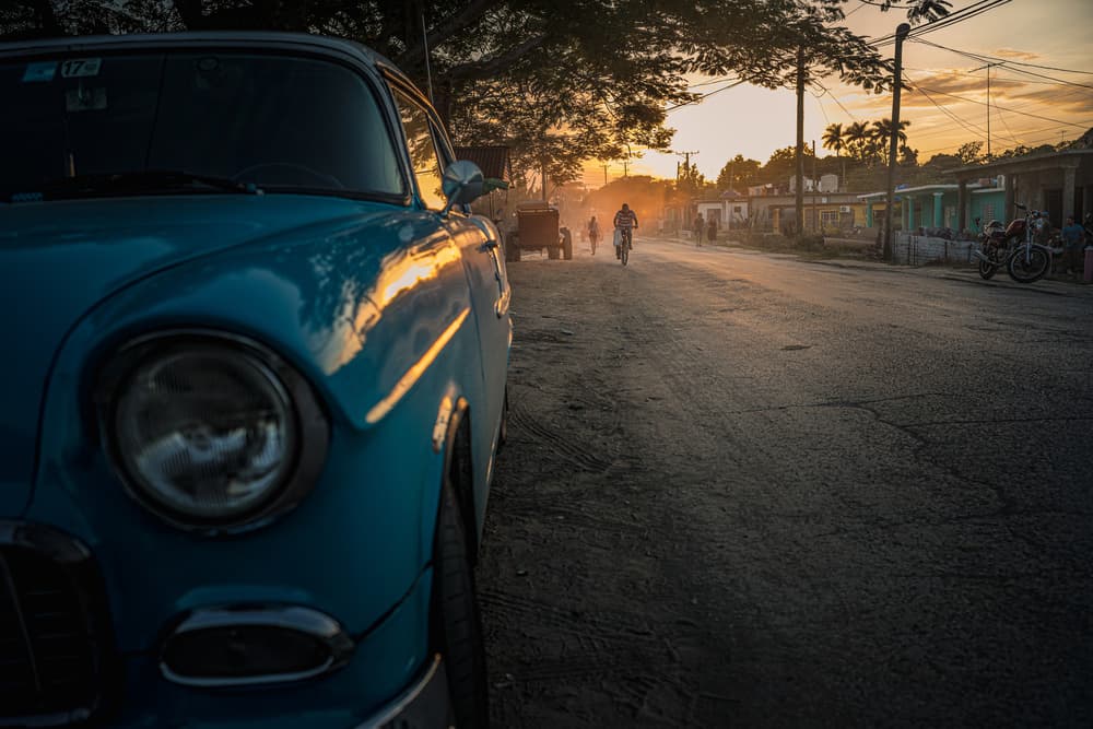 Vintage Car Golden Hour by Marco Tagliarino — canvas wall art