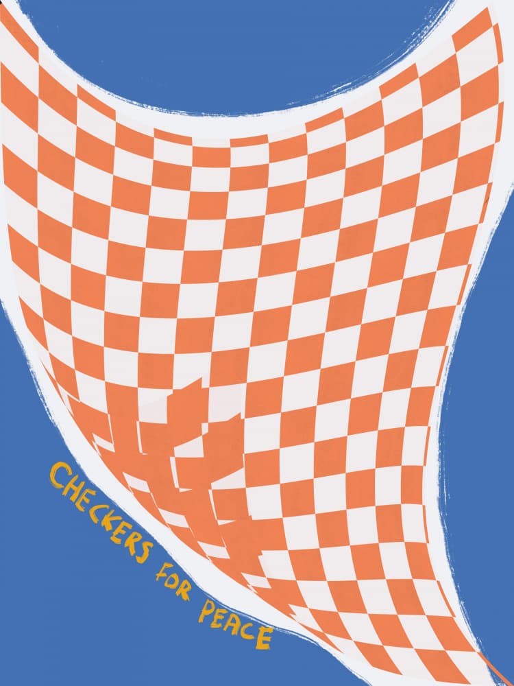 Checkers For Peace by Little Dean — canvas wall art
