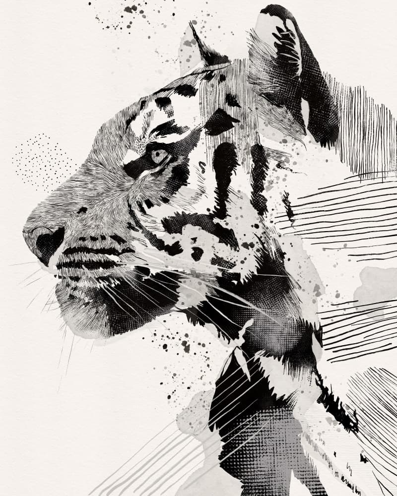 Majestic Abstract Tiger by CATS AND DOTZ — canvas wall art